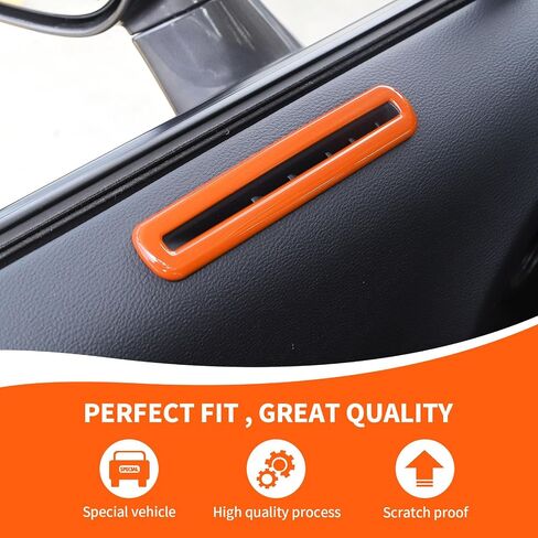 for Challenger Door Air Vent Trim, Door AC Air Conditioner Outlet Vent Cover Ring Compatible with 2015-2023 Dodge Challenger Interior Accessories, Orange in Saudi Arabia