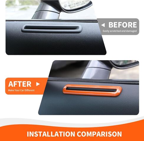 for Challenger Door Air Vent Trim, Door AC Air Conditioner Outlet Vent Cover Ring Compatible with 2015-2023 Dodge Challenger Interior Accessories, Orange in Saudi Arabia