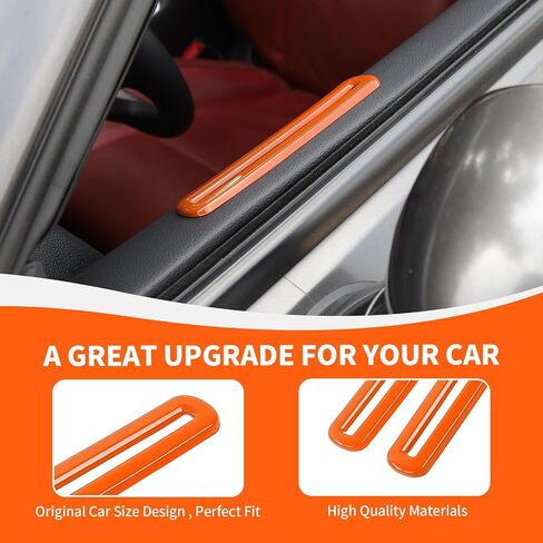 for Challenger Door Air Vent Trim, Door AC Air Conditioner Outlet Vent Cover Ring Compatible with 2015-2023 Dodge Challenger Interior Accessories, Orange in Saudi Arabia