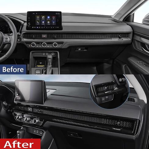 ملحقات السيارات تناسب Honda CR-V CRV 2023 2024 Inner Dashboard Center Console AC Air Vent Cover Cover Trim Glossy Black 2 PC in Kuwait