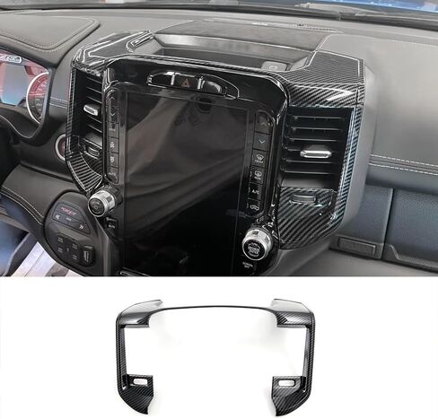 Car Accessories Fit for Dodge RAM 1500 2024 2023 2022 2021 2020 2019 Center Console Navigation Side Panel Cover Trims Middle Air Vent Outlet Panel Molding Trims (Carbon Fiber Style) 1PC ABS in Saudi Arabia