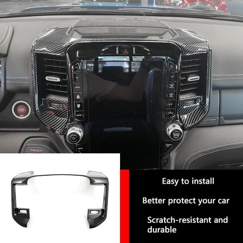 Car Accessories Fit for Dodge RAM 1500 2024 2023 2022 2021 2020 2019 Center Console Navigation Side Panel Cover Trims Middle Air Vent Outlet Panel Molding Trims (Carbon Fiber Style) 1PC ABS in Saudi Arabia