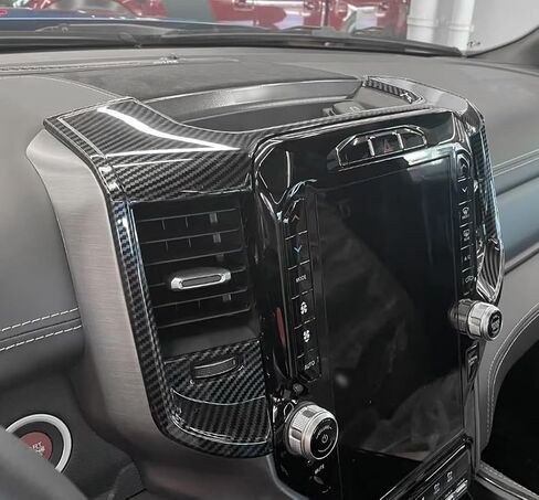 Car Accessories Fit for Dodge RAM 1500 2024 2023 2022 2021 2020 2019 Center Console Navigation Side Panel Cover Trims Middle Air Vent Outlet Panel Molding Trims (Carbon Fiber Style) 1PC ABS in Saudi Arabia