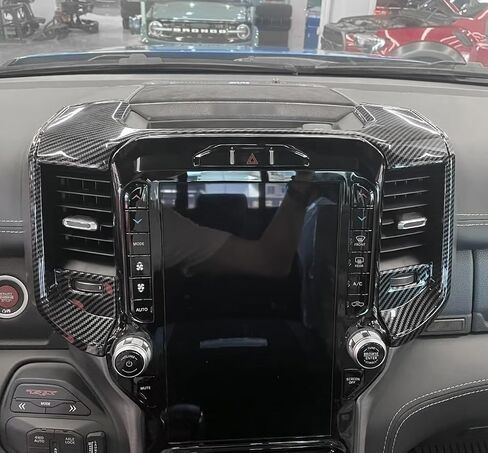 Car Accessories Fit for Dodge RAM 1500 2024 2023 2022 2021 2020 2019 Center Console Navigation Side Panel Cover Trims Middle Air Vent Outlet Panel Molding Trims (Carbon Fiber Style) 1PC ABS in Saudi Arabia