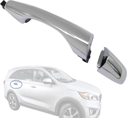 XQSMWF Chrome الخلفي الراكب الأيمن خارج مقبض الباب 82661-C5010 83662-C5010 متوافق مع Kia Sorento Ex LX 2015 2015 2017 2018 2019 2020 in Saudi Arabia
