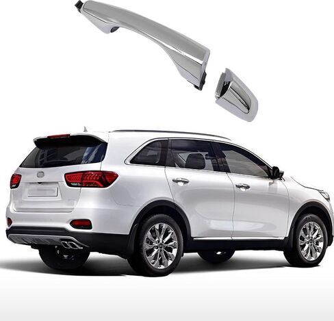 XQSMWF Chrome الخلفي الراكب الأيمن خارج مقبض الباب 82661-C5010 83662-C5010 متوافق مع Kia Sorento Ex LX 2015 2015 2017 2018 2019 2020 in Saudi Arabia