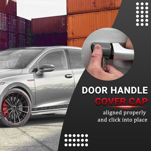 Door Handle Cover Compatible with Volkswagen Golf 2010-2014/Golf R 2.0L 2012-2013/Passat 2012-2019 Replace for P/N 1K8837879 1K8-837-879-GR-U - Gray in Kuwait