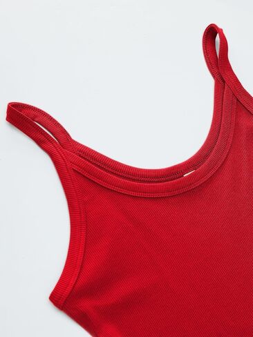 Jar of Love Womens Spaghetti Strap Scoop Neck Ribbed Tank Tops for Women 2025 Slim Fitted Soft Camisole Basic Layering Shirts in Kuwait