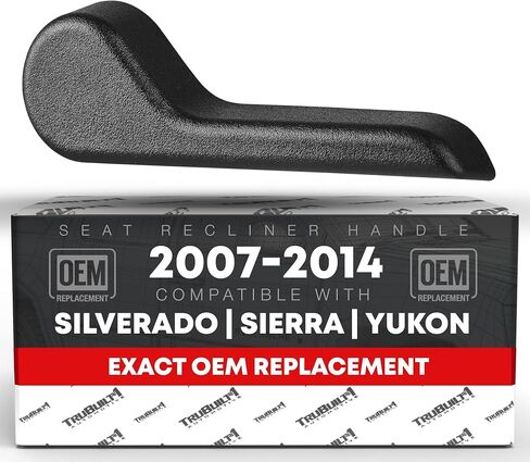 T1A Seat Recliner Handle, Front/Rear Left - Compatible with 2007-2013 Chevrolet Avalanche, 08-13 Silverado, 07-14 Suburban; 08-13 GMC Sierra, 07-14 Yukon XL - Textured Black - OEM 15232594, 74386 in Kuwait