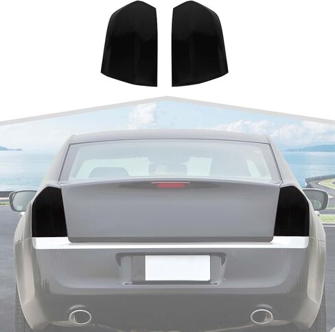 Tail Light Lamp Cover Guard Blackout Kit Exterior Accessories Compatible with Chrysler 300 300C,Smoked Black (2015+) in Kuwait