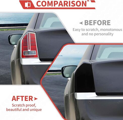 Tail Light Lamp Cover Guard Blackout Kit Exterior Accessories Compatible with Chrysler 300 300C,Smoked Black (2015+) in Kuwait