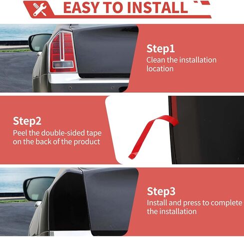 Tail Light Lamp Cover Guard Blackout Kit Exterior Accessories Compatible with Chrysler 300 300C,Smoked Black (2015+) in Kuwait