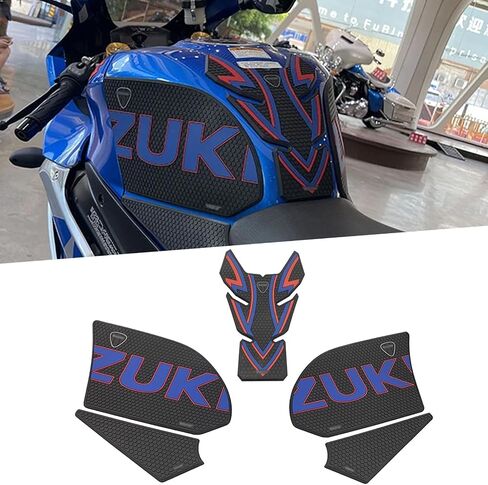 Suzuki GSX-R1000/GSX-R1000R 2017-2024 ملصق وسادة خزان الدراجات النارية ، ملصق مطاطي مضاد للانزلاق أسود ، نمط حديث ، مستطيل ، استخدام في الهواء الطلق in Kuwait