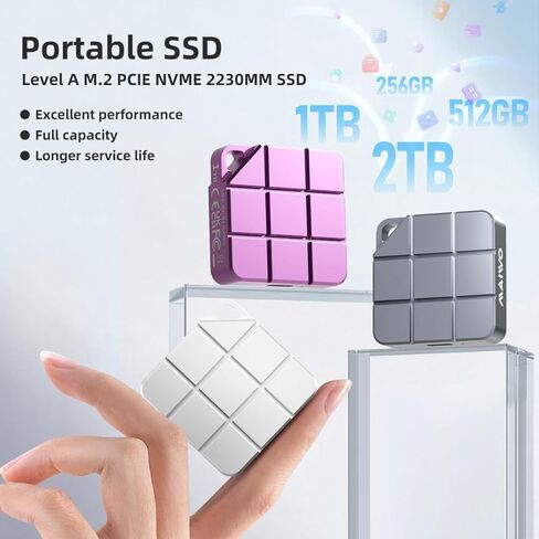 محرك الأقراص الصلبة الخارجي MAIWO 1 تيرابايت SSD المحمول، USB 3.2 GEN 2 Type-C حتى 1050 ميجابايت/ثانية، Mini PSSD لهاتف iPhone 15 Pro Max MacBook Pro PS5، ألومنيوم (فضي) in Kuwait