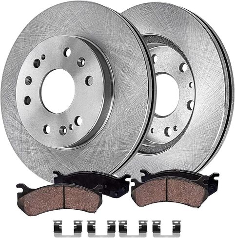 Detroit Axle - Front Brake Kit for Chevy GMC Silverado Sierra Suburban Savana Express 1500 Yukon Avalanche Tahoe Cadillac Escalade [6-Lug] 12.99" inch Disc Brake Rotors Ceramic Brakes Pads Replacement in Saudi Arabia