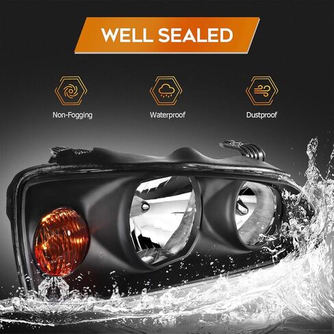 مجموعة المصابيح الأمامية لـ Hyundai Elantra 2004-2006 Black Housing Amber Refferect in Saudi Arabia