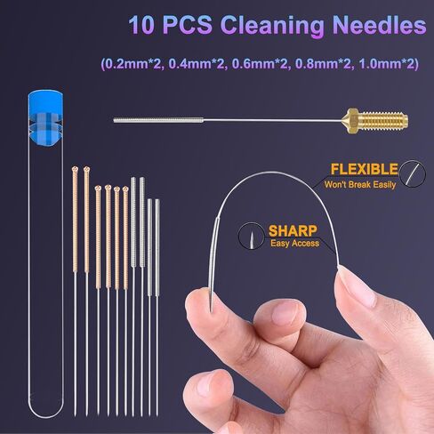 15PCS Nozzles Kit for Anycubic Kobra 2 Series, 7PCS 0.4mm 2PCS 0.2/0.6/0.8/1.0mm Extruder Hotend Hardened Steel Nozzles 3D Printer Parts for Anycubic Kobra 2/2 Neo/2 Pro/2 Plus/2 Max in Saudi Arabia
