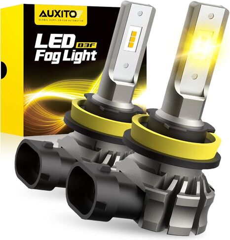 Auxito 9145 LED LED Light Light Lays ، 6000lmm 3000k Amber Fog Lights ، H10/9045/9140 Halogen استبدال مصابيح DRL أو الضباب ، Canbus جاهزة ، غير قطبي ، حزمة 2 in Kuwait
