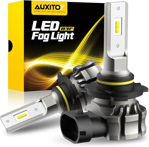 Auxito 9145 LED LED Light Light Lays ، 6000lmm 3000k Amber Fog Lights ، H10/9045/9140 Halogen استبدال مصابيح DRL أو الضباب ، Canbus جاهزة ، غير قطبي ، حزمة 2 in Kuwait