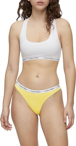 Calvin Klein Women's Carousel Logo Cotton Thong Multipack Panty, Coral Corsage/Cyber Green/Grey Heather, X-Small in Kuwait