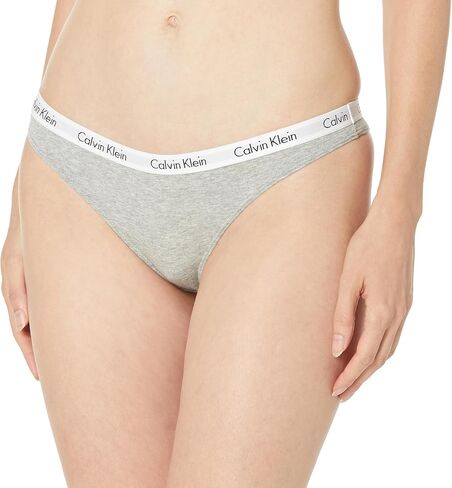 Calvin Klein Women's Carousel Logo Cotton Thong Multipack Panty, Coral Corsage/Cyber Green/Grey Heather, X-Small in Kuwait