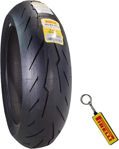 Pirelli Diablo Rosso IV 180/60-17 75W Rear Motorcycle Tire - High Performance, Durable, & Reliable Tire for Super Sport Bikes w/Keychain in Saudi Arabia