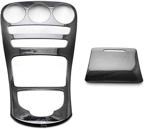 x xotic tech Center Console Gear Shift Panel Frame Cover Trim, Carbon Fiber Pattern, Compatible with Mercedes Benz C Class W205 2019-2021, GLC Class X253 2019-2022 (Without Clock) in Saudi Arabia
