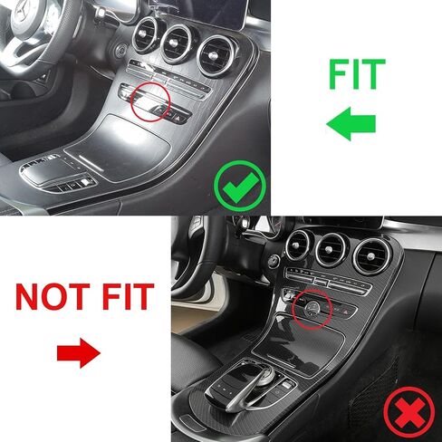 x xotic tech Center Console Gear Shift Panel Frame Cover Trim, Carbon Fiber Pattern, Compatible with Mercedes Benz C Class W205 2019-2021, GLC Class X253 2019-2022 (Without Clock) in Saudi Arabia