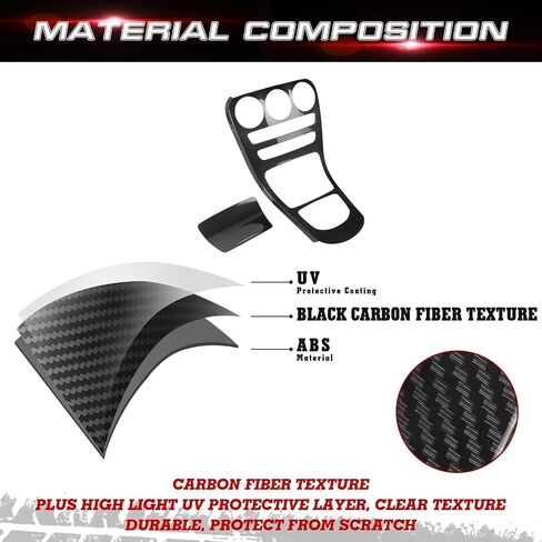 x xotic tech Center Console Gear Shift Panel Frame Cover Trim, Carbon Fiber Pattern, Compatible with Mercedes Benz C Class W205 2019-2021, GLC Class X253 2019-2022 (Without Clock) in Saudi Arabia
