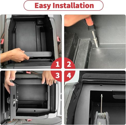 Linskip Console Safe Storage Compatible with 2015-2020 Ford F150, for 2017-2022 F250 F350 F450 F550 Security Console Insert, Console Gun Safe for F150 Accessories(Black) in Saudi Arabia