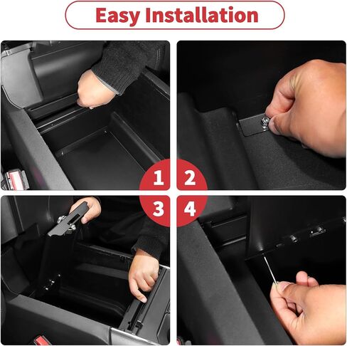 Linskip Console Safe Storage متوافق مع 2015-2020 Ford F150 ، لعام 2017-2022 F250 F350 F450 F550 Console Console ، Gun Console Safe for F150 (Black) in Kuwait