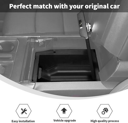 Linskip Console Safe Storage متوافق مع 2015-2020 Ford F150 ، لعام 2017-2022 F250 F350 F450 F550 Console Console ، Gun Console Safe for F150 (Black) in Kuwait