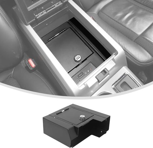 Linskip Console Safe Storage متوافق مع 2015-2020 Ford F150 ، لعام 2017-2022 F250 F350 F450 F550 Console Console ، Gun Console Safe for F150 (Black) in Kuwait