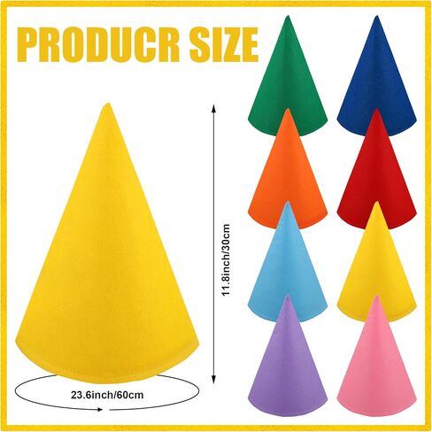 8 Packs Halloween Gnome Hats Felt Dwarf Cone Hats Colorful Elf Hat for Unisex Adults Teens Halloween Gnome Hat Crayon Accessory for Halloweens Christmas Costume Accessory Party Supplies in Saudi Arabia