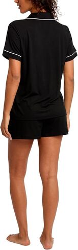 Nicole Miller New York Women's Pajamas 2 Piece Soft Ribbed Button Down PJ Short Set in Kuwait