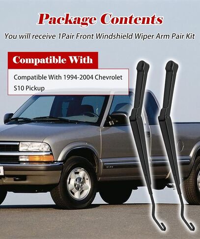 1 زوج بديل للمساحات الزجاجية الأمامية بديل أذرع ممسحة متوافقة مع 1994-2004 Chevrolet S10 Pickup (الأمام الأيسر + الأمامي اليمين) ، استبدل # W0182-V316273 in Kuwait