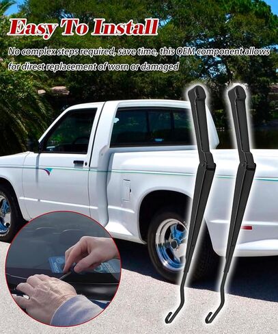 1 زوج بديل للمساحات الزجاجية الأمامية بديل أذرع ممسحة متوافقة مع 1994-2004 Chevrolet S10 Pickup (الأمام الأيسر + الأمامي اليمين) ، استبدل # W0182-V316273 in Kuwait