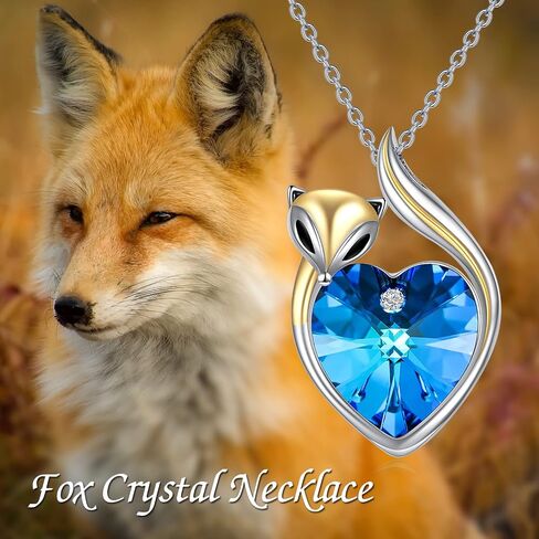 POPKIMI Gifts for Women Sterling Silver Necklaces Wolf/Dragon/Narwhal/Unicorn/Fox Necklace with Crystal Fashion Jewelry Birthday Gifts for Women in Saudi Arabia