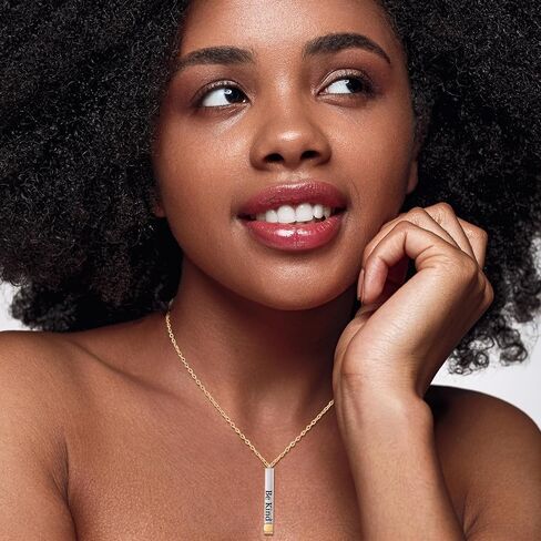 SKQIR Be Kind of a Badass Necklaces for Women with Hidden Message To Best Friends Sisters Funny Inspirational Gifts Vertical Bar Pendant Necklaces Jewelry Gag Gifts for Women in Kuwait
