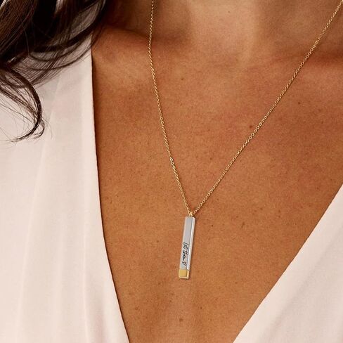 SKQIR Be Kind of a Badass Necklaces for Women with Hidden Message To Best Friends Sisters Funny Inspirational Gifts Vertical Bar Pendant Necklaces Jewelry Gag Gifts for Women in Kuwait