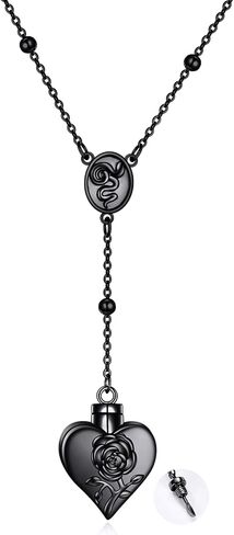 TIGER RIDER Sterling Silver LDR Stash Snuffle Spoon Gold/Black/White Gold/Rose Gold Necklace Hidden Scoop Rosary Chain Rose and Snake Pendant in Saudi Arabia