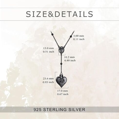 TIGER RIDER Sterling Silver LDR Stash Snuffle Spoon Gold/Black/White Gold/Rose Gold Necklace Hidden Scoop Rosary Chain Rose and Snake Pendant in Saudi Arabia