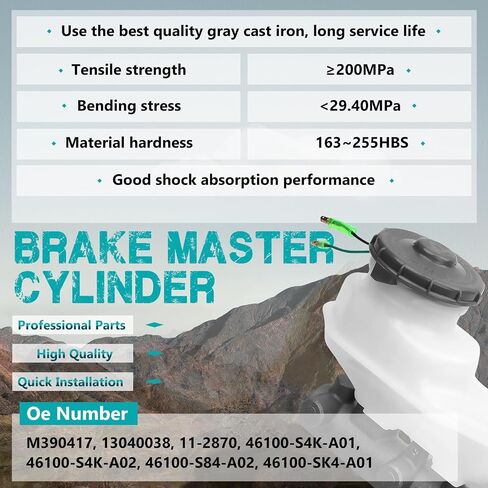 M390417 Brake Master Cylinder مع خزان و CAP متوافق مع مركبات Honda-Accord 1998 1999 2000 2001-يحل محل M390417 ، 13040038 ، 11-2870 ، 46100-S4K-A01 ، 46100-S4-A02 in Saudi Arabia