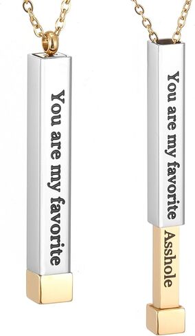SKQIR Be Kind of a Badass Necklaces for Women with Hidden Message To Best Friends Sisters Funny Inspirational Gifts Vertical Bar Pendant Necklaces Jewelry Gag Gifts for Women in Kuwait