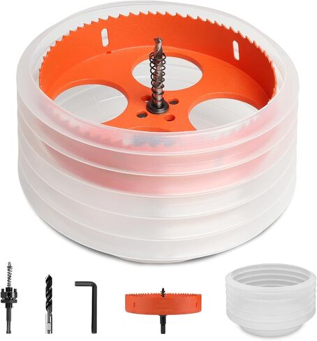 Storystore 6 1/8 Hole Saw for Recessed Lights Can Lights, 6 Inch Hole Cutter with Dust Bowl for Recessed Lighting, Hole Saw Dust Catcher with Bi-Metal Wood Drywall Hole Cutter in Saudi Arabia