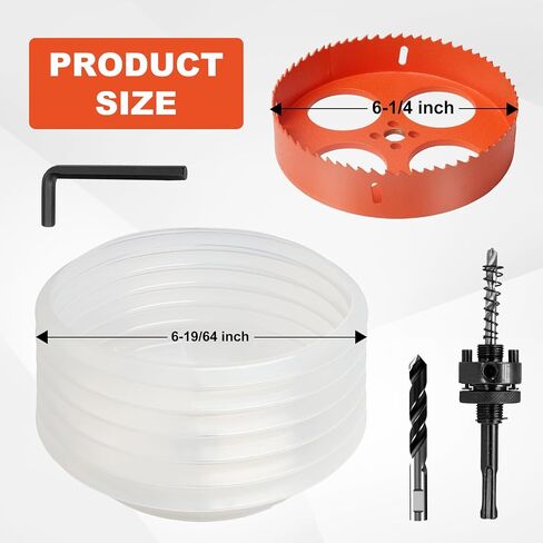 Storystore 6 1/8 Hole Saw for Recessed Lights Can Lights, 6 Inch Hole Cutter with Dust Bowl for Recessed Lighting, Hole Saw Dust Catcher with Bi-Metal Wood Drywall Hole Cutter in Saudi Arabia