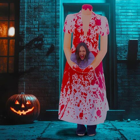 زي قابل للنفخ 6.1 قدم ، ممرضة Zombie Holloween الأزياء القابلة للنفخ حجم البالغين للنساء ، رعب ممرضة دموية التضخم لعطلة الحفلات تأثيلي in Saudi Arabia