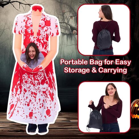 زي قابل للنفخ 6.1 قدم ، ممرضة Zombie Holloween الأزياء القابلة للنفخ حجم البالغين للنساء ، رعب ممرضة دموية التضخم لعطلة الحفلات تأثيلي in Saudi Arabia