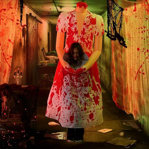 زي قابل للنفخ 6.1 قدم ، ممرضة Zombie Holloween الأزياء القابلة للنفخ حجم البالغين للنساء ، رعب ممرضة دموية التضخم لعطلة الحفلات تأثيلي in Saudi Arabia