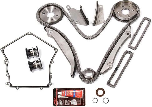 Evergreen TKTCS5027 Compatible With 98-04 Dodge Chrysler 2.7L VIN U, R Timing Chain Kit (SBEC cam gear) Timing Cover Gasket in Saudi Arabia